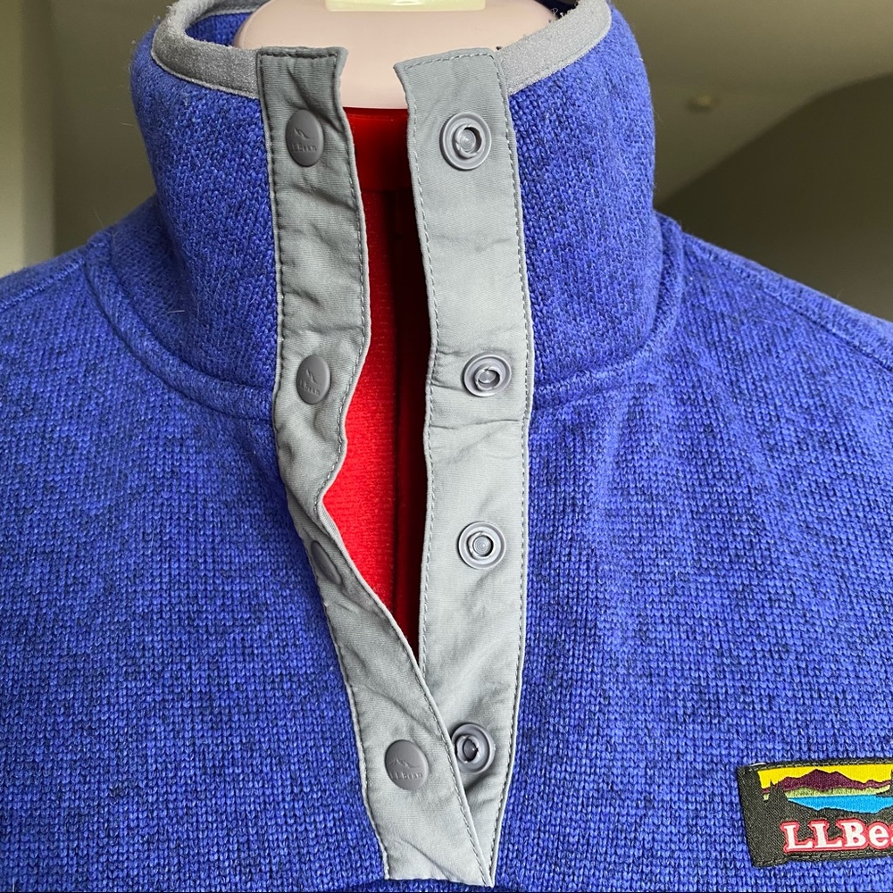 LL Bean Snap Henley Sweater - Picture 4 of 8